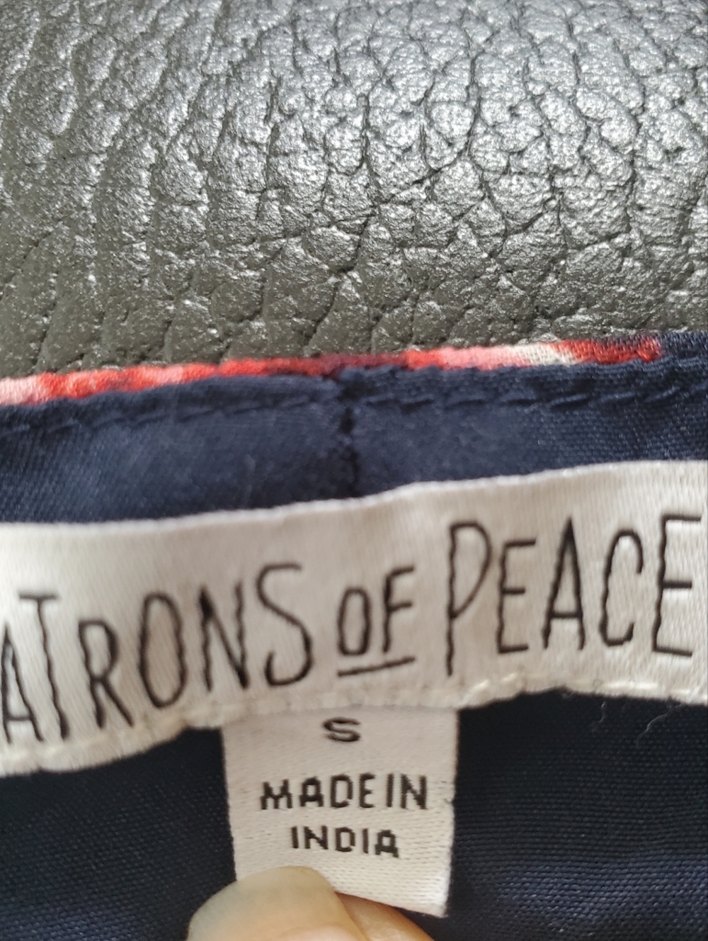 Patrons of Peace Blue Top with Pink and Green Trim Size S - Picture 3 of 8